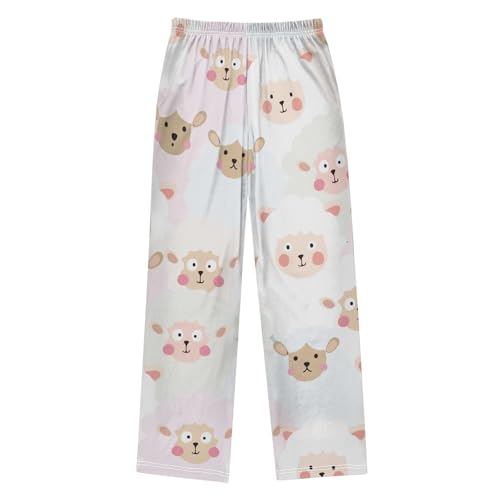 Colorful Sheep Boys Pants Boys Athletic Pants Long Pant for Boywith Pockets Wide-Leg Size 6-14Y2