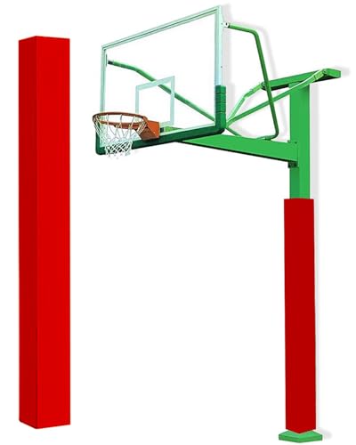 Rembourrage de poteau de basket 7x7 pouces rouge avec bandes velcro