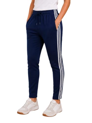 Image of Track Pants for Women with 2 Pockets | 1 Zip Pocket & 1 Open Pocket | Regular Fit Sports Lower for Women's | Gym Running Jogging Workout Casual Wear Track Pant