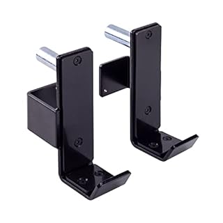AmStaff Fitness J-Hooks Power Rack for 2.5" x 2.5" Tube Squat Rack Attachment, J Cups Barbell Holder for Power Cage, Heavy Duty 1000 LB Capacity, (Set of 2)
