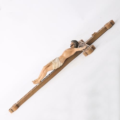 Cruz de parede com crucifixo católico BC, decoração de casa de parede de Jesus Cristo, visual esculp