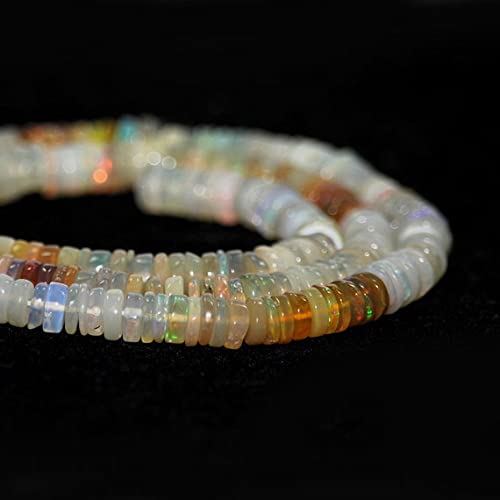 Rondelles opale éthiopienne 6 mm pour créer vos colliers d'été bohèmes au reflet arc-en-ciel