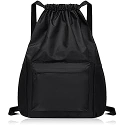Avvrel Gymsack Mochila Cuerdas Unisex, Bolsa de Cuerdas Deportiva, Mochila de Gimnasio Impermeable Gym Sack para Escuela Natación Viajes Niños Niñas Mujeres Hombres 4 Avvrel Gymsack Mochila Cuerdas Unisex, Bolsa de Cuerdas Deportiva, Mochila de Gimnasio Impermeable Gym Sack para Escuela Natación Viajes Niños Niñas Mujeres Hombres (Negro)