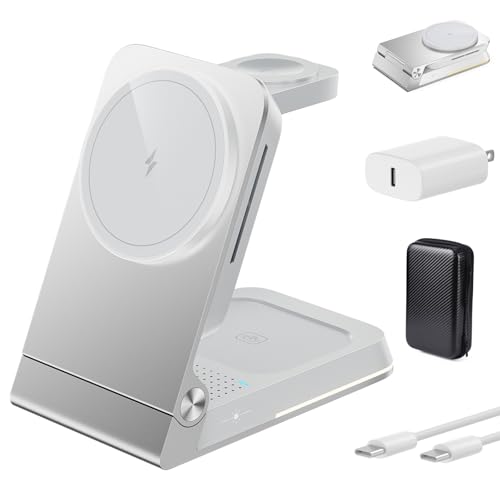Station de charge magnétique avec lumière et fixation Magsafe pour iPhone