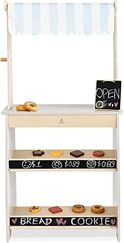 Little Log Kaufladen Marktstand Kleiner, Lebensmittelgeschäft Spielset Marktstand, Kinderspielzeug aus Holz Marktstand…