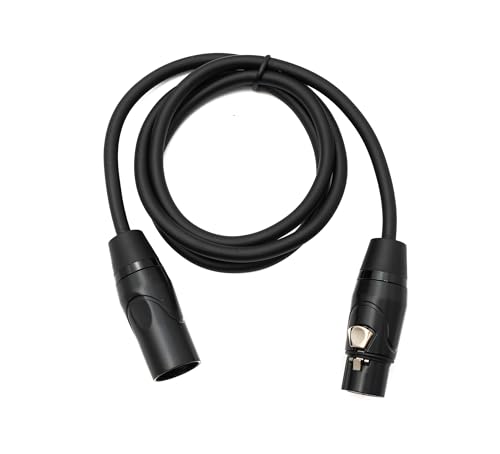System-S Audio Kabel 100 cm XLR 3 Pin Stecker zu Buchse Adapter in Schwarz