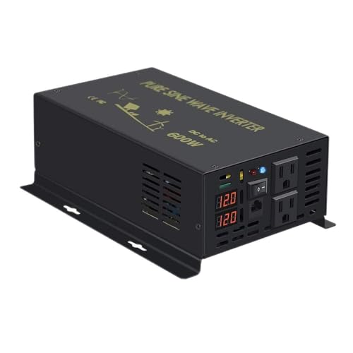 Image of WZRELB 600W 12V 120V Pure Sine Wave Power Inverter with 2 AC Outlets Wired Remote Control