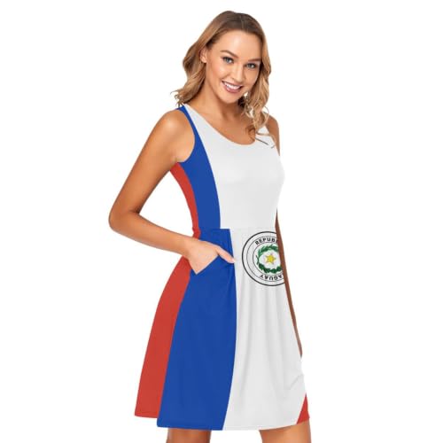 Robe sans manches drapeau Paraguay idéale pour l'été et la plage