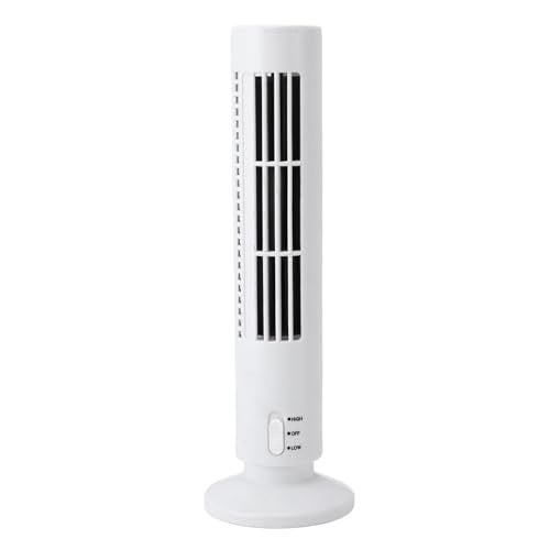 Naroote Mini Ventilador de Torre, Ventilador de Torre sin Luces Compacta para la Oficina (WHITE)
