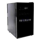 Koolatron 18 Bottle Dual Zone Wine Cooler, Black Thermoelect...