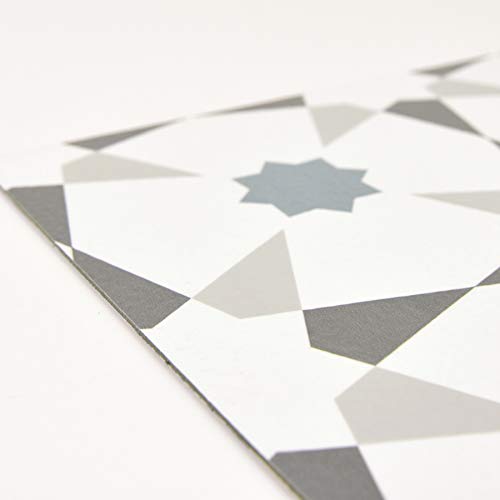 FloorPops Stellar Peel and Stick Floor Tiles, White and Grey, Geometric Vinyl Floor Tiles, Water Resistant, 12 in x 12 in, Pack of 10 by FloorPops - Image 7