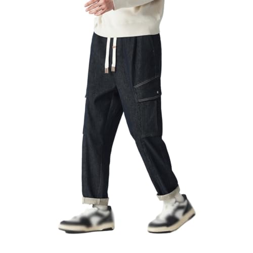 Elastic Waist Jeans, Straight Leg Versatile Casual Pants2