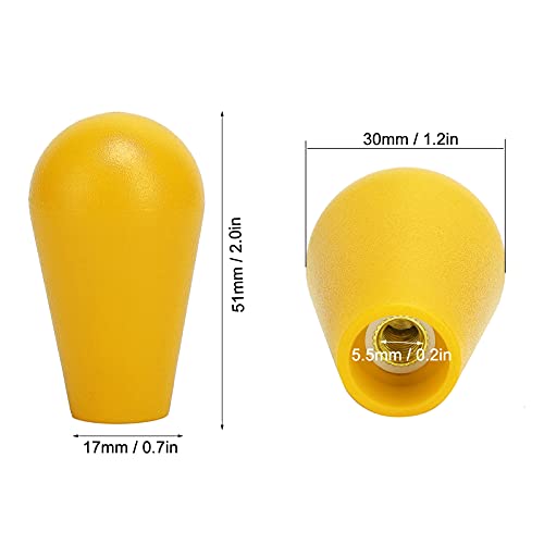 ciciglow Joystick's Oval Balltop, Oval Joystick Head Rocker Ball Top Handle M6 Type Game DIY Teile Ersatzgriff Gaming Zubehör(Gelb)