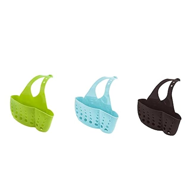 Adjustable Kitchen Sink Drain Sponge Holder Brush Rack Sink Caddy Organizer Soap Dishwashing Liquid Drainer Kitchen Tools Brown Clever