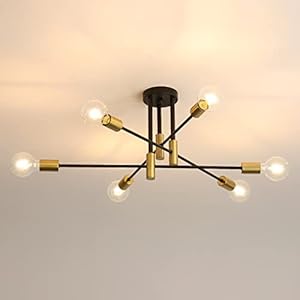 DAXGD E27 Industriële kroonluchter lamp, zwart retro kroonluchter lampen voor slaapkamer woonkamer lamp, gloeilamp niet…
