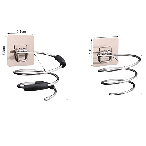 Hair Dryer Holder,Organizer Wall Mount Hair Blow Dryer Hanging Rack, Hanging Stand,Hair Dryer Holder Bathroom Wall Storage,Shelf Organizer Stand Hooks Dryer Stand (Silver(Steel)) - Image 4 thumbnail
