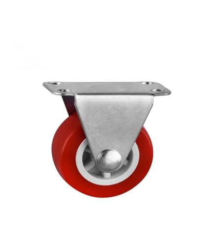 Roulettes 1.5 pouces PVC rouge à fond plat roues unidirectionnelles silencieuses pour meuble