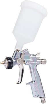ANI COMPACT *Small Compressor Friendly* Midi Gravity Spray Gun 1.4mm AH1521006A Sprays Custom-Smooth like a 300 gun, Silver