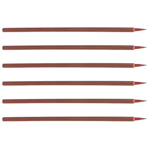 Housoutil 6pcs Chinese Calligraphy Brush Set Little Red Hair Hook Line Brush Acrylic Painting Calligraphy Kit for Beginners Writing Supply