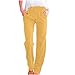 Women Cotton Linen Pants Lightweight Straight Leg Trousers Casual Drawstring Elastic Waist Trousers with Pockets Yellow