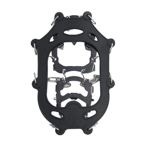 Mr.Fashion 18 Teeth Anti-Skating Claws - Simple ice Climbing Equipment Mountain Shoe Chain Outdoor Snow Shoes Set Snow Claws ((M Size) Black Tooth)