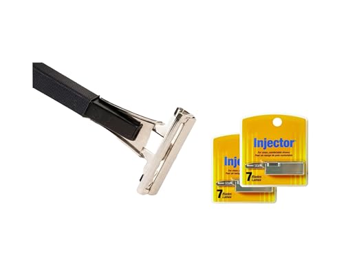 Shave Classic Injector Razor - Single Edge Safety Razor with Premium Refill Blades Classic Design Compatible with Standard Injector Blades (1 Handle - 14 Refill Blades)