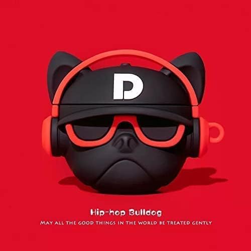 Image of Dezet Cute Soft Silicone Pouh Case for Airpods Pro GEN-2 (2022) � 3D Cartoon Animal Character Cover with Keychain Ring, Shockproof & Dustproof Protective Case for Kids & Girls (Hip HOP RED)