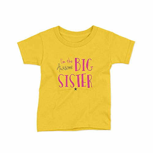 Photo de Reality Glitch Awesome Big Sister Kids T-Shirt (3-4 Years, Yellow)