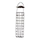 Relaxdays Meisenknödelhalter, zum Aufhängen, mit Dach, HxD 31 x 8,5 cm, Vogelfutterspender für Wildvögel, Metall, braun