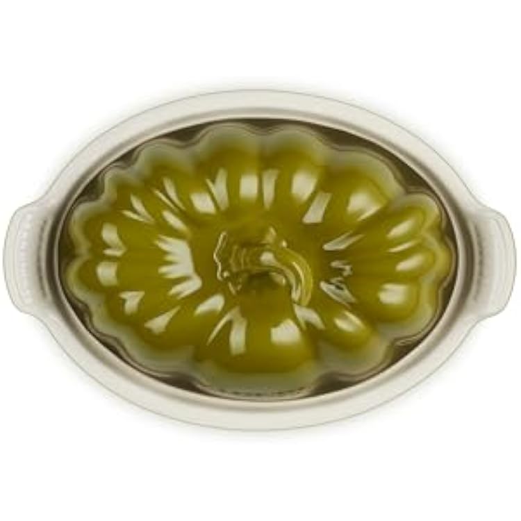 Le Creuset Stoneware Pumpkin Butter Dish, 8.3 in., Olive