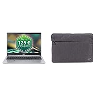 Acer Aspire 5 (A515-45-R1ZL) Laptop 15.6 Zoll Windows 11 - FHD IPS Display, AMD Ryzen 7 5700U, 16 GB DDR4 RAM, 1.000 GB PCIe SSD, AMD Radeon Graphics,Silber &amp; Protective Sleeve, hellgrau
