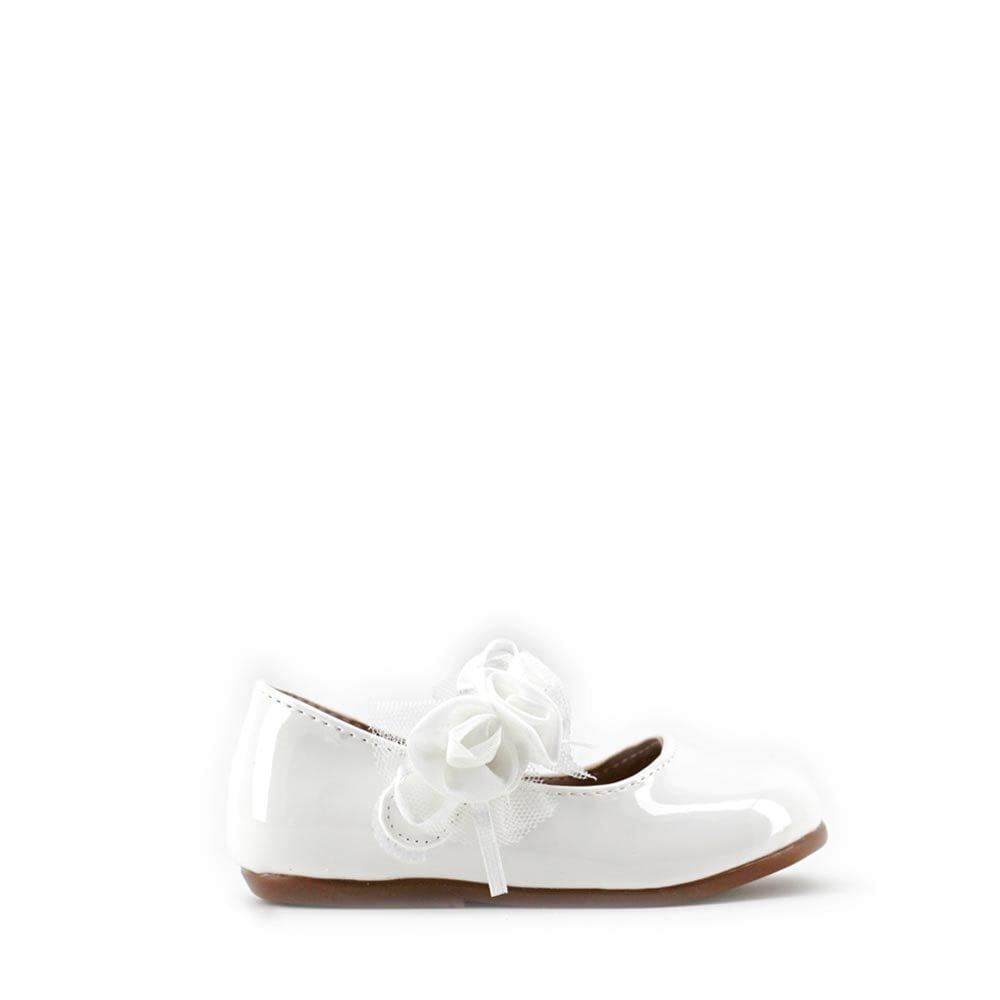 MODELISA Zapatos Merceditas Detalle Flor para Niña (Blanco, Numeric_23)