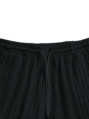 COZYEASE Men's 2 Piece Outfits Short Sleeve Crewneck Summer T Shirt and Drawstring Casual Track Shorts Set4