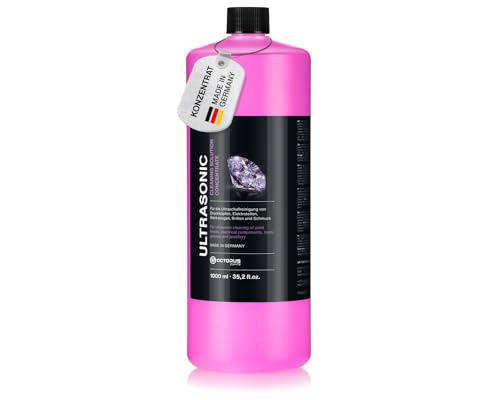 OCTOPUS speciell ultraljudsrengörare, koncentrat för ultraljudbad med extra glans och klarhetsförstärkare, som glasrengöringsmedel, smyckenrengörare för mekaniker med hygienisk fettupplösande kraft (1000 ml)