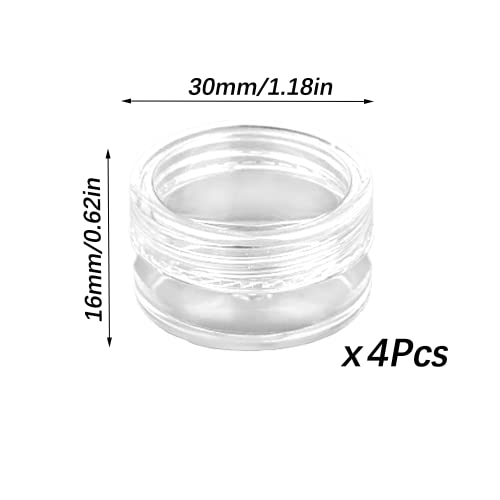 Transparente Leer Döschen, 4 Stück Cremedose Mini Dosen, Kosmetikbehälter, Reise Probenbehälter, für Lippenbalsam, Lotion, Creme