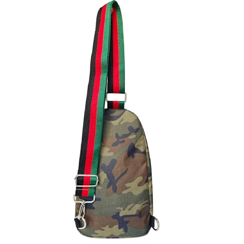 Image of Dyalsa Small Sling Bag for Women, Canvas Fanny Pack Crossbody Bags Camouflage Chest Bag With Strap