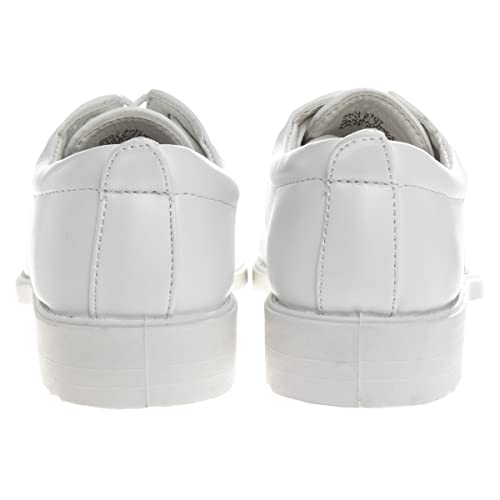 Josmo Boys Dress Shoes - Classic Lace-Up Oxford Casual Dress Formal Shoes - White/White (3 Big Kid) #TOP3