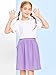Haloumoning Girls Sweat Skirts Kids Cute Elastic Waist Ruffle A-line Skorts with Pockets Fashion Clothes Light Purple