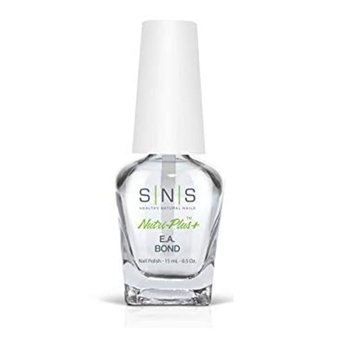 SNS Base Coat Nail Polish for Nail Dip Powder, EA Bond - Improves Adhesion of Dip Powder Manicure for Oilier Nails - Gel Nail Polish That Supports Nail Health - Low-Odor & No UV Lamp Required - 0.5 Oz