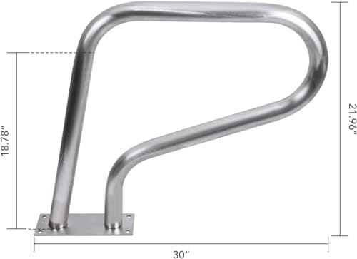 Pool Handrail,Swimming Pool Stair Rail 304 Stainless Steel Rustproof Pool 250LBS Load Capacity Handrail for Inground Pool with Blue Grip Cover (30" L x 22" H) by CuisinAid - Used condition - Image 3