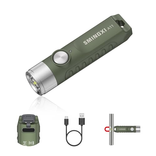 SMINGXI A11 Rechargeable Keychain Flashlight -Pocket Mini Flashlight,Key-Chain 500 High Lumens,EDC Flashlights,Waterproof Small Lightweight for Everyday Carry, Camping, Hiking, Emergency