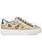 KARL LAGERFELD Women's Cate Rococo Lace Up Sneaker, White Gold/Platino, 8