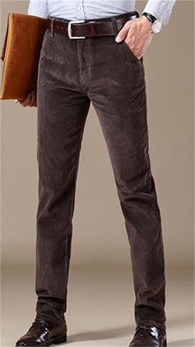Men's Classic-Fit Corduroy Pant,Lightweight Flat-Front Casual Loose Stretch Pant,Fall Winter Straight Chino Trousers for Men3