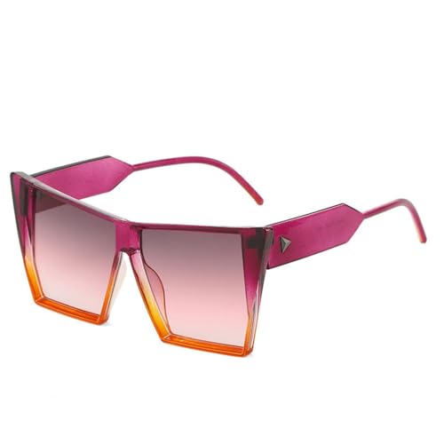Lunettes de soleil surdimensionnées géométriques orange pour style urbain et protection UV