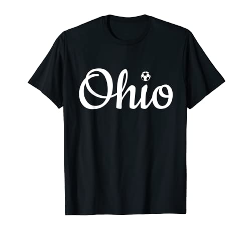 State of Ohio White Script ama al jugador amante del balón de fútbol Camiseta