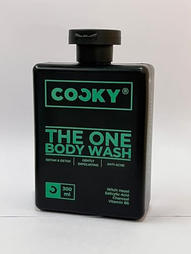 Image of COCKY The One Body Wash for Men 900ml - Deep Cleansing De-Tan Detox & Anti-Acne Shower Gel with Witch Hazel, Salicylic Acid & Charcoal, Gently Exfoliating, Woody & Spicy Luxe Fragrance (Pack of 3)