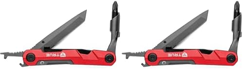 TRUE Titanium Block Multitool | 5-in-1 Compact Multitool with a Locking Driver, Folding Tanto Blade, Bottle Opener, Flat Edge Scraper and Pocket Clip (Pack of 2) image 3
