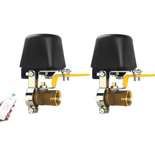 Intelligentes Wasser-/Gasventil, Bluetooth/Sprache/WLAN-Steuerung, Wasserabsperrventil, kabellos, Smart-Ventil, kompatibel mit Alexa und Google für Küche/Garten/Bauernhof, 2 Satz