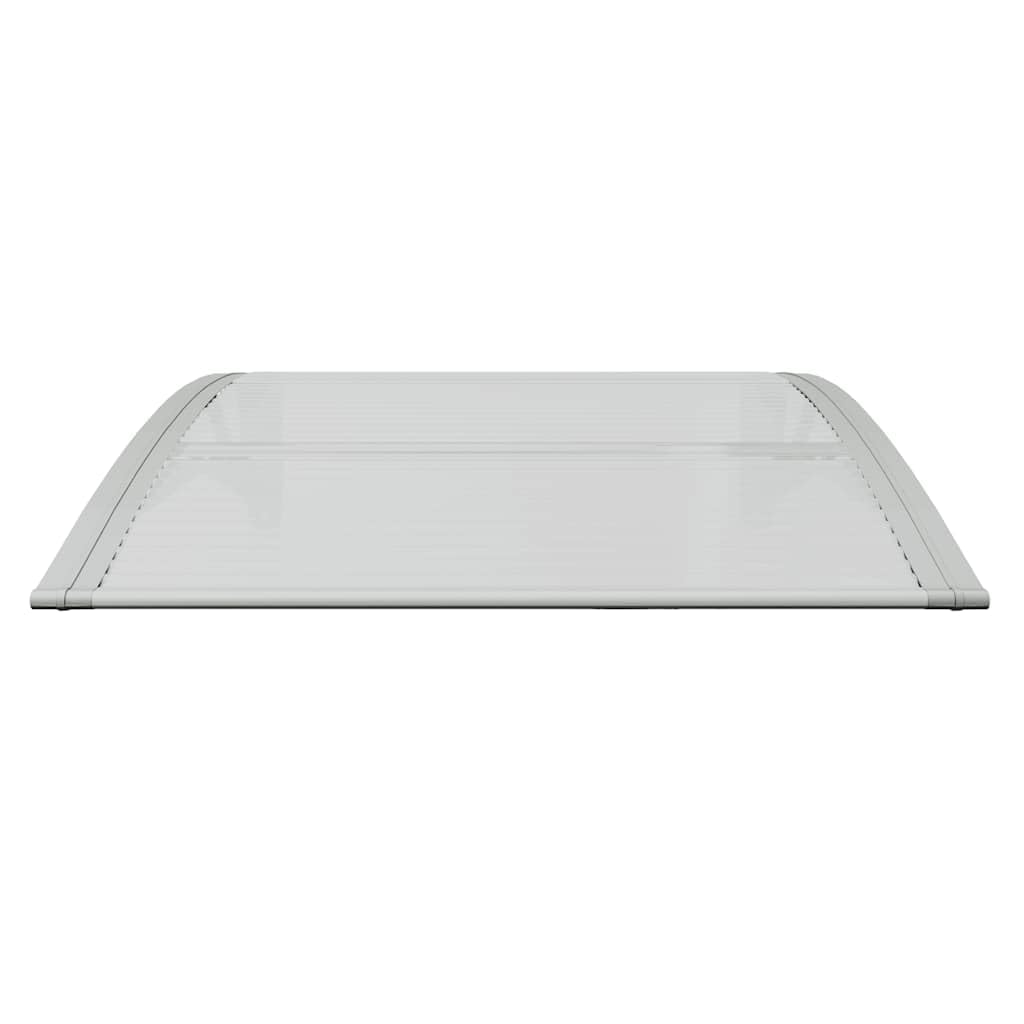 Wytrzymały daszek z aluminium i poliwęglanu jako elegancki daszek drzwiowy z poliwęglanu w kolorze szarym i przezroczystym 80 x 75 cm z akcesoriami montażowymi jako zadaszenie drzwi odporne na warunki