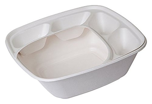 Eco-Products, Inc EP-BLi1604 Compostable 4-Compartment Bowl Insert, Regalia Servingware, EP-BLi1602, Fits 160 oz. Bowl (Pack of 300)